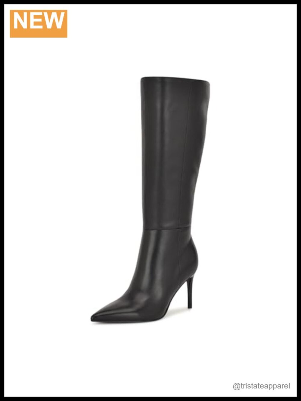 Nine West Knee High Wide Calf Boots Stiletto Heel Leather